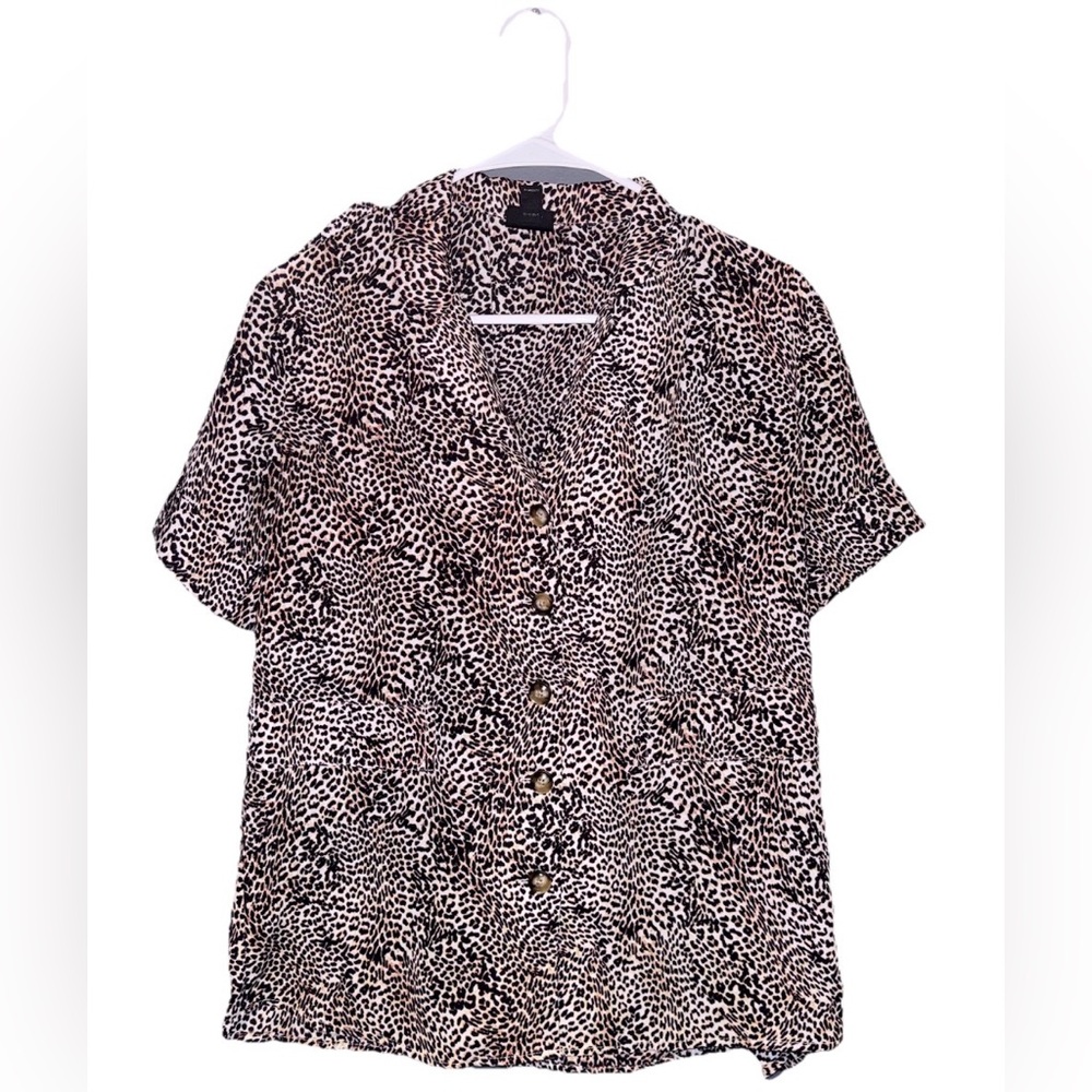 Worthington Men's Animal Print Casual Button Down Shirt